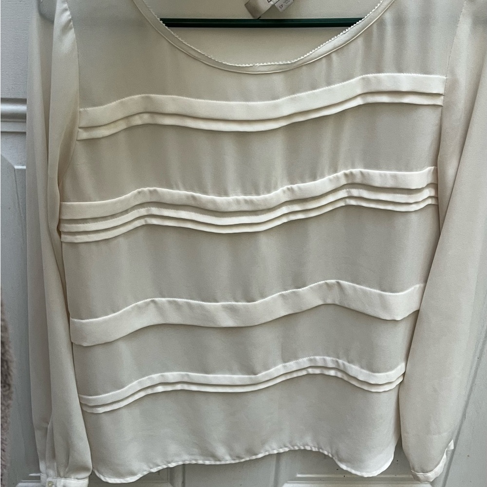 LOFT Ann Taylor Cream Layered Women's Blouse SP